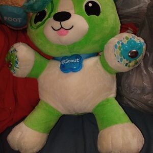 Green and White Plush Toy